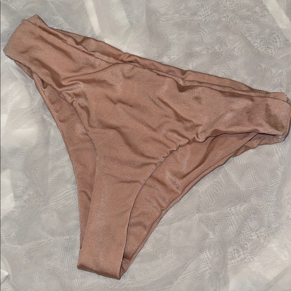 Elegant Women's Tan Shimmer Swim Bottom
